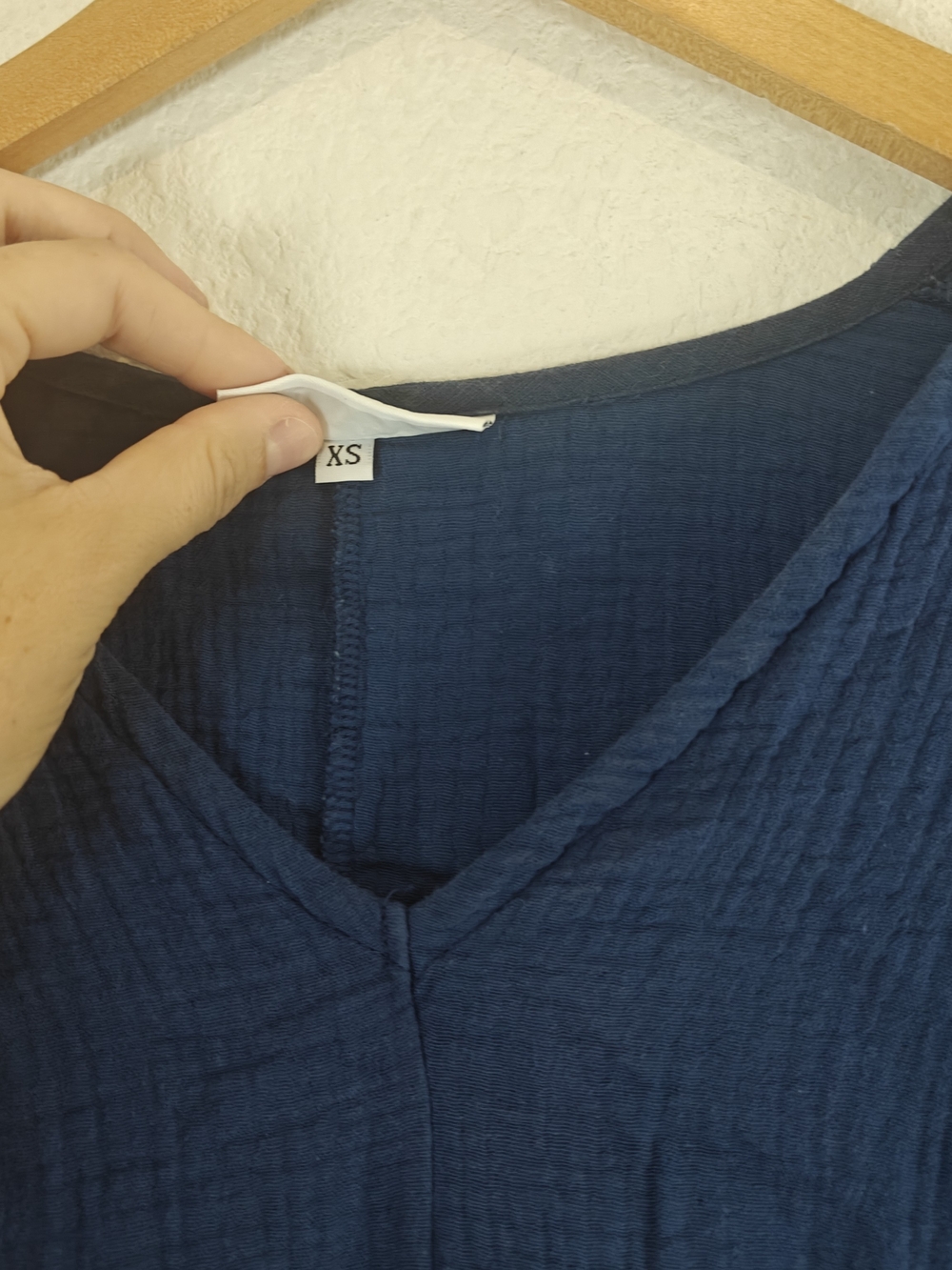 Bryn Walker Bax Cotton Gauze Sharkbite Tunic Top Blue Oversized V-Neck XS - Picture 8 of 11
